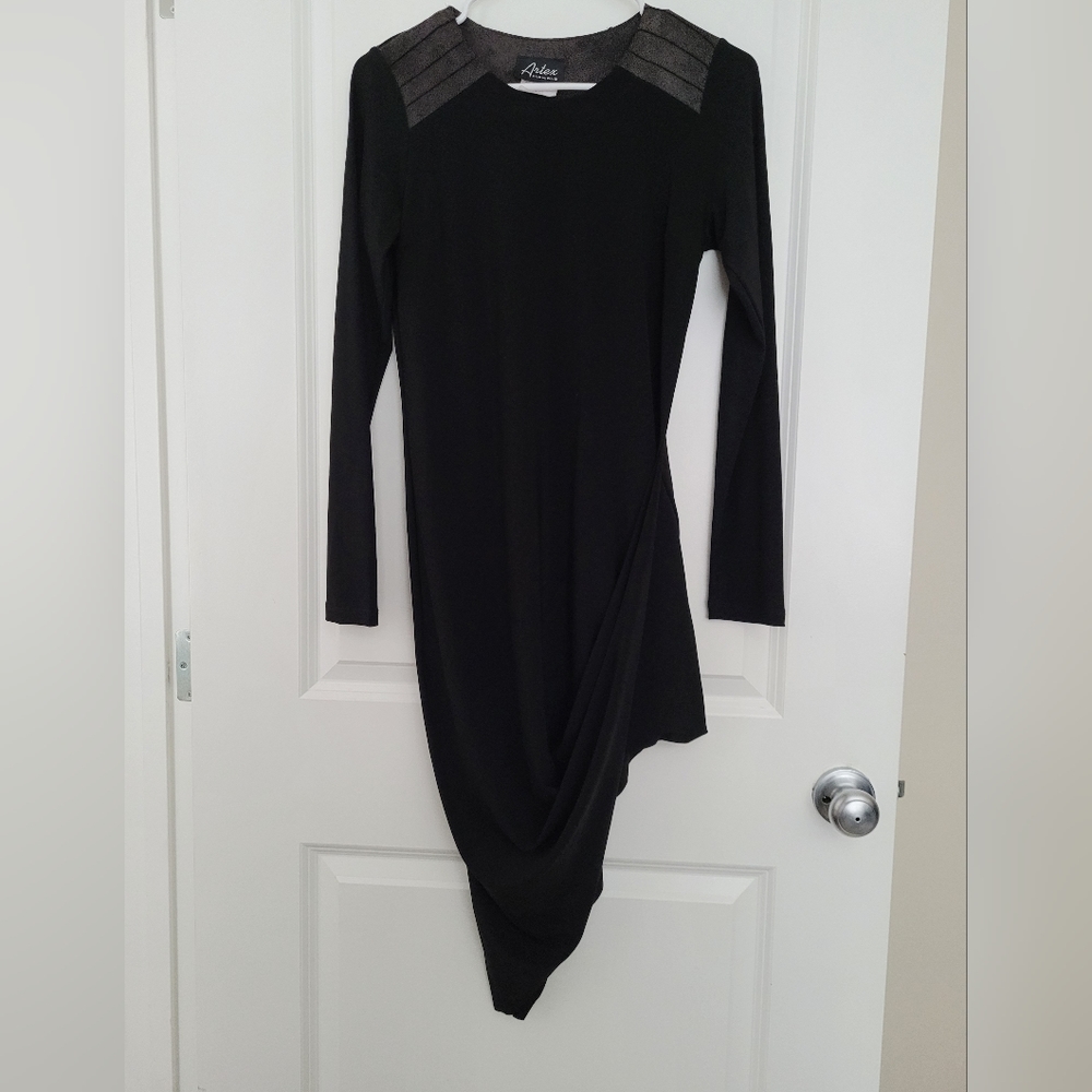 Asymmetrical Black Dress by Artex size small